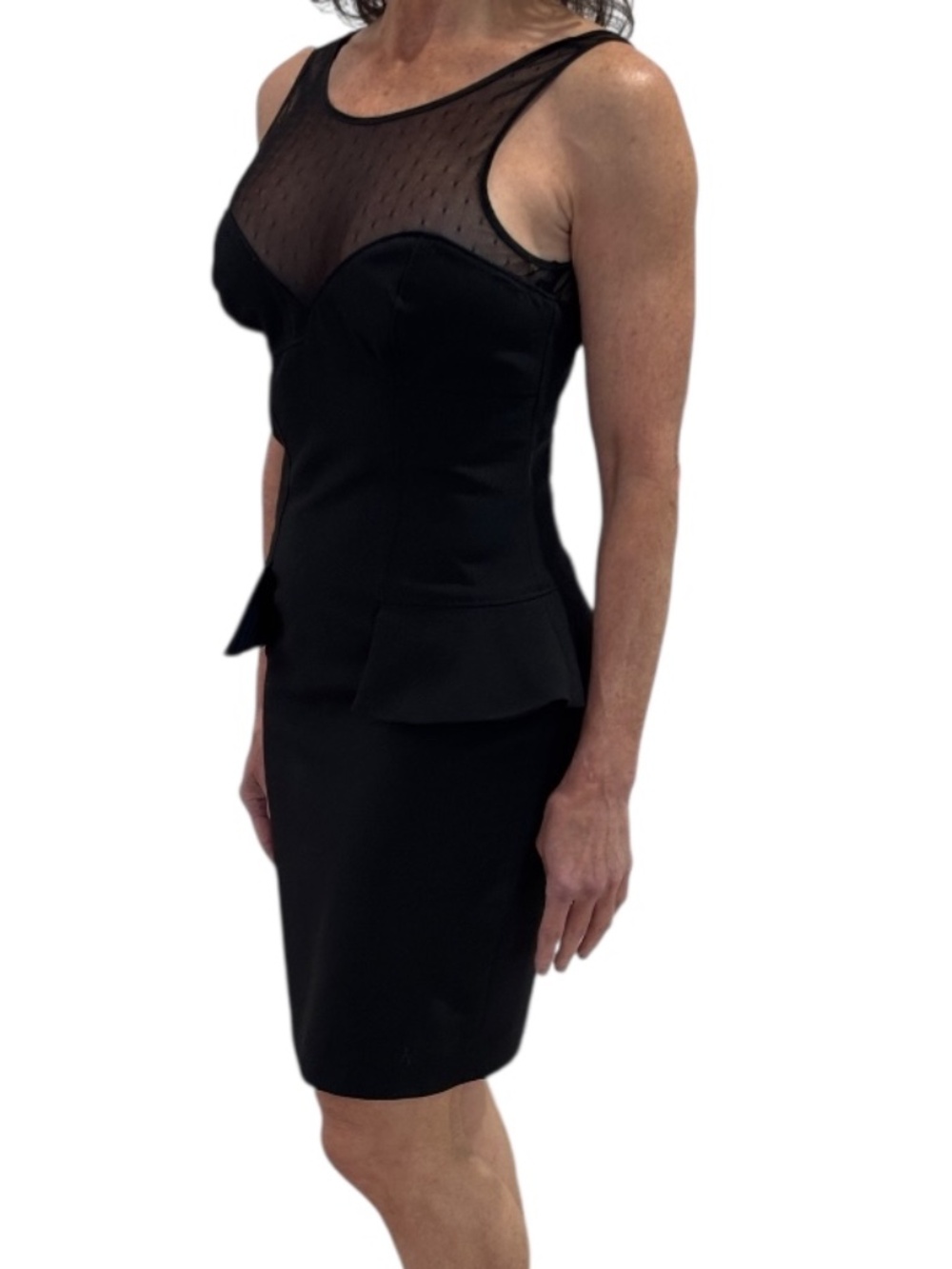 bebe Peplum Bodycon Dress - Black Size 4